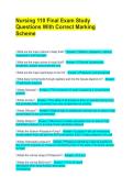 Nursing 110 Final Exam Study Questions With Correct Marking Scheme