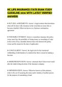 NC LIFE INSURANCE STATE EXAM STUDY GUIDELINE 2026 WITH LATEST VERIFIED ANSWERS