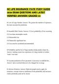 NC LIFE INSURANCE STATE STUDY GUIDE 2026 EXAM QUESTIONS AND LATEST VERIFIED ANSWERS GRADED A&plus;