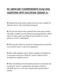NC MEDICARE COMPREHENSIVE EXAM 2026 QUESTIONS WITH SOLUTIONS GRADED A&plus;