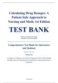 Test Bank &ndash; Calculating Drug Dosages&colon; A Patient-Safe Approach to Nursing and Math&comma; 1st Edition &ndash; Sandra Luz Martinez de Castillo&comma; Maryanne Werner-McCullough &ndash; ISBN 9780803624962 &lpar;All Chapters Covered 1&ndash;22&rpar;
