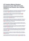 ATI Capstone Maternal Newborn  Assessment Exam 2026 All Possible  Questions and Answers with complete  solution 