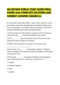 NC NOTARY PUBLIC STUDY GUIDE FINAL PAPER 2026 COMPLETE SOLUTIONS AND CORRECT ANSWERS GRADED A&plus;