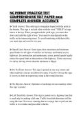 NC PERMIT PRACTICE TEST COMPREHENSIVE TEST PAPER 2026 COMPLETE ANSWERS ACCURATE