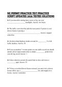 NC PERMIT PRACTICE TEST PRACTICE SCRIPT UPDATED 2026 TESTED SOLUTIONS