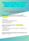 BIOLOGY 152 UWM EXAM 1&colon; FOUNDATIONS OF BIOLOGICAL SCIENCES II&comma; &lpar;LATEST 2026&sol;2027 UPDATE&rpar; QUESTIONS AND ANSWERS &vert; GRADE A &vert; 100&percnt; CORRECT