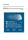 TEST BANK&lowbar;&lowbar;Human Resource Information Systems&colon; Basics&comma; Applications and Future Directions 6th Edition by Richard D Johnson &comma; ISBN&colon; 9781071922163 &vert;All Chapters Verified&vert; Guide A&plus;