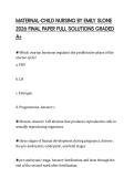 MATERNAL-CHILD NURSING BY EMILY SLONE 2026 FINAL PAPER FULL SOLUTIONS GRADED A&plus;