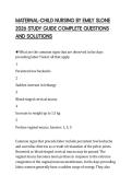 MATERNAL-CHILD NURSING BY EMILY SLONE 2026 STUDY GUIDE COMPLETE QUESTIONS AND SOLUTIONS