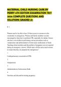 MATERNAL CHILD NURSING CARE BY PERRY 6TH EDITION EXAMINATION TEST 2026 COMPLETE QUESTIONS AND SOLUTIONS GRADED A&plus;