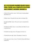 NC STATE BOARD BARBER BOARD EXAM 2 FINAL PAPER 2026 COMPLETE SOLUTIONS AND CORRECT ANSWERS GRADED A&plus;