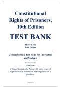 Test Bank &ndash; Constitutional Rights of Prisoners&comma; 10th Edition &ndash; Shaun Gann and John Palmer &ndash; ISBN 9780367359263 &lpar;All Chapters Covered 1&ndash;16&rpar;