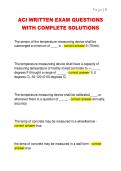 ACI WRITTEN EXAM QUESTIONS  WITH COMPLETE SOLUTIONS