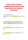 ATSSA TRAFFIC CONTROL  SUPERVISOR RE-CERTIFICATION  QUESTIONS WITH COMPLETE  SOLUTIONS