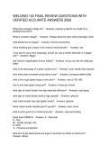 WELDING 103 FINAL REVIEW QUESTIONS WITH VERIFIED ACCURATE ANSWERS 2026