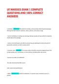 UF MAR3023 EXAM 1 COMPLETE QUESTIONS AND 100&percnt; CORRECT ANSWERS