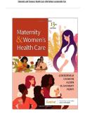 TEST BANK FOR MATERNITY & WOMEN&rsquo;S HEALTH CARE&comma; 13TH EDITION BY LOWDERMILK WITH QUESTIONS AND CORRECT ANSWERS&vert;ALL CHAPTERS AVAILABLE 2023