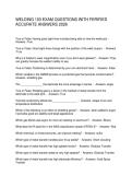 WELDING 103 EXAM QUESTIONS WITH FERIFIED ACCURATE ANSWERS 2026