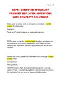 CSPR - CERTIFIED SPECIALIST  PAYMENT REP &lpar;HFMA&rpar; QUESTIONS  WITH COMPLETE SOLUTIONS 