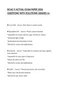 NCAC II ACTUAL EXAM PAPER 2026 QUESTIONS WITH SOLUTIONS GRADED A&plus;