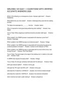 WELDING 103 QUIZ 1- 3 QUESTIONS WITH VERIFIED ACCURATE ANSWERS 2026