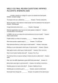 WELD 103 FINAL REVIEW QUESTIONS VERIFIED ACCURATE ANSWERS 2026