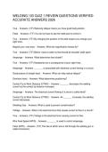 WELDING 103 QUIZ 1 REVIEW QUESTIONS VERIFIED ACCURATE ANSWERS 2026