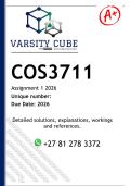 COS3711 Assignment 1 &lpar;DETAILED ANSWERS&rpar;2026 - DISTINCTION GUARANTEED