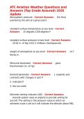 ATC Aviation Weather Questions and Answers &lpar;Top Grade Assured&rpar; 2026 Update