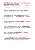 ATC Basics Block 1 Exam Questions and Answers &lpar;Latest 2026&rpar;&period;