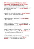 ATC Forecasts and Advisories Exam Questions and Answers &lpar;Latest 2026&rpar;