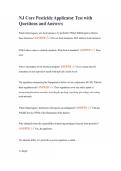 NJ Core Pesticide Applicator Test with Questions and Answers