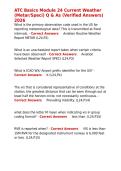 ATC Basics Module 24 Current Weather &lpar;Metar Speci&rpar; Q & As &lpar;Verified Answers&rpar; 2026&period;