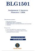 BLG1501 - ASSIGNMENT 1 SOLUTIONS &lpar; SEMESTER 1 2026 &rpar;