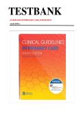 Clinical Guidelines in Primary Care 5th Edition &ndash; Complete Test Bank &lpar;All Chapters&comma; Hollier & Baldridge&rpar;
