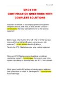 MACS 609  CERTIFICATION QUESTIONS WITH  COMPLETE SOLUTIONS