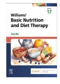 Test Bank - Williams' Basic Nutrition & Diet Therapy 17th Edition Author&colon; Staci Nix McIntosh&comma;All Chapters Included&lbrack;1-23&rsqb; Completely Covered A&plus; Study Guide Newest Version GUARANTEED PASS&period;