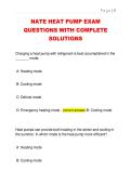 NATE HEAT PUMP EXAM  QUESTIONS WITH COMPLETE  SOLUTIONS 