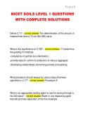 NICET SOILS LEVEL 1 QUESTIONS  WITH COMPLETE SOLUTIONS