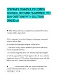 CONSUMER BEHAVIOUR 9TH EDITION SOLOMON TEST BANK EXAMINATION TEST 2026 QUESTIONS WITH SOLUTIONS GRADED A&plus;