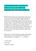 CONSUMER BEHAVIOUR SOLOMON 9TH EDITION ACTUAL EXAM PAPER 2026 QUESTIONS WITH SOLUTIONS GRADED A&plus;