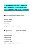 CONSUMER BEHAVIOUR SOLOMON 9TH EDITION STUDY GUIDE TEST BANK 2026 QUESTIONS WITH SOLUTIONS GRADED A&plus;