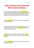 Sophos Engineer Exam Questions  With Complete Solutions