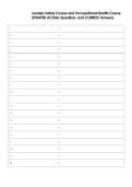 Leaders Safety Course and Occupational Health Course  UPDATED ACTUAL Questions  and CORRECT Answers 