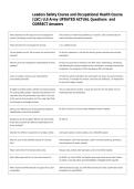Leaders Safety Course and Occupational Health Course  &lpar;LSC&rpar; U&period;S Army UPDATED ACTUAL Questions  and  CORRECT Answers 
