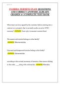 FLORIDA TERMITE EXAM QUESTIONS AND CORRECT ANSWERS ALREADY GRADED A&plus;&vert; COMPLETE TEST BANK