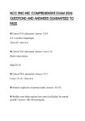 NCC RNC-NIC COMPREHENSIVE EXAM 2026 QUESTIONS AND ANSWERS GUARANTEED TO PASS