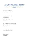NU 189 EXAM 3 &lpar;2026-2027&rpar; VERIFIED QUESTIONS AND ANSWERS GRADED A&plus; GALEN