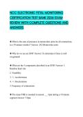 NCC ELECTRONIC FETAL MONITORING CERTIFICATION TEST BANK 2026 EXAM REVIEW WITH COMPLETE QUESTIONS AND ANSWERS