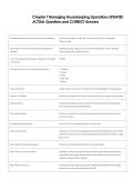 Chapter 7 Managing Housekeeping Operations UPDATED  ACTUAL Questions and CORRECT Answers